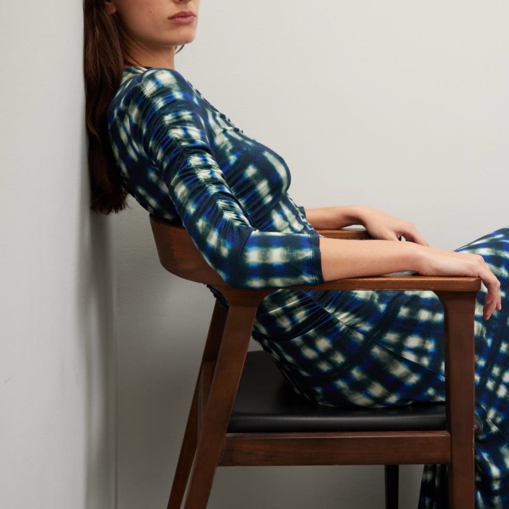 Proenza Schouler Blue and White Tie-Dye Dress